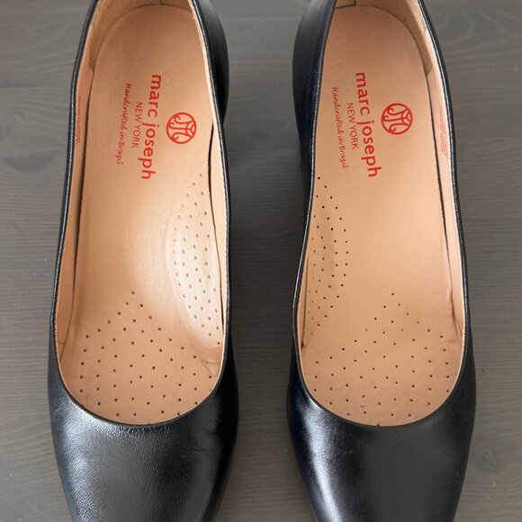 Marc Joseph | Black Leather Round Toe Pumps - Picture 6 of 9